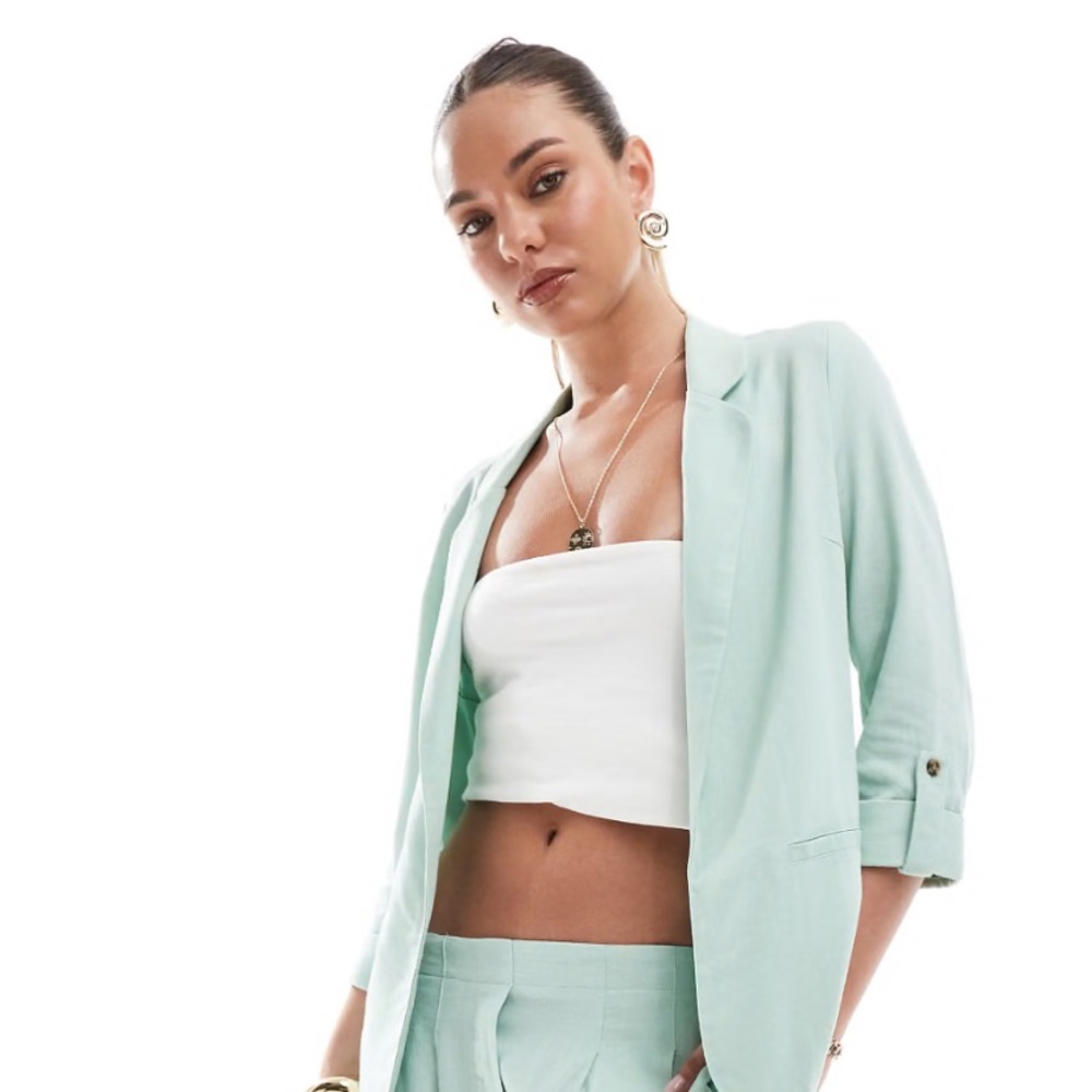 Light Blue Open Front Cardigan